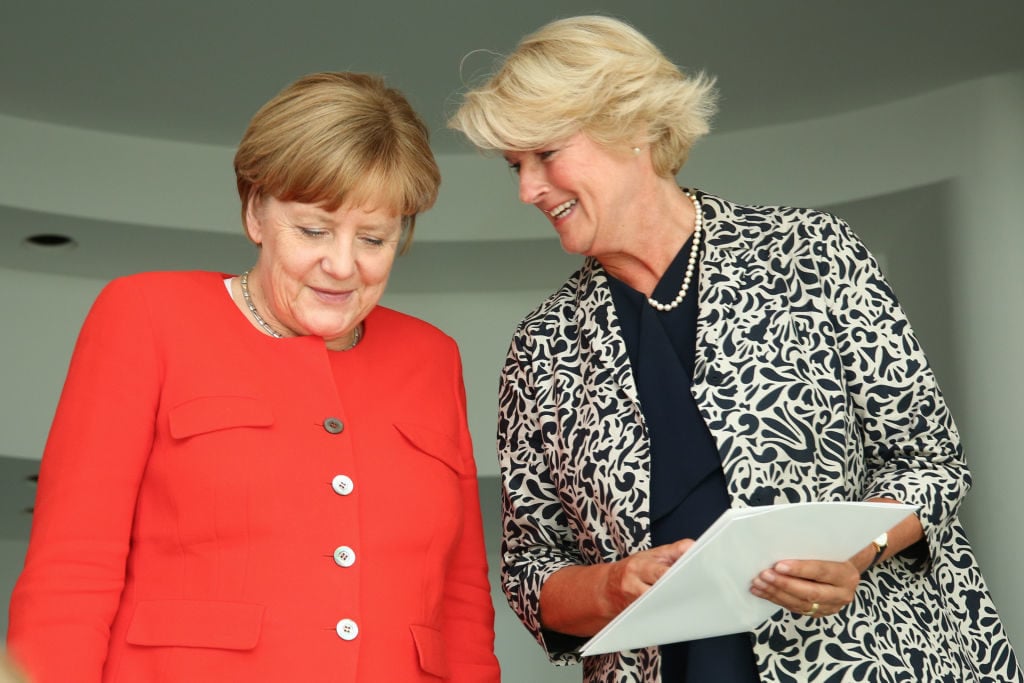 German chancellor Angela Merkel and culture minister Monika Grütters. Photo: Christian Marquardt/Getty Images.