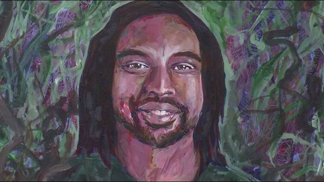 A portrait of Philando Castile on view at the Minneapolis Institute of Art in “Art and Healing: In the Moment,” an exhibition of work inspired by his death by local artists. Photo courtesy of the Minneapolis Institute of Art.