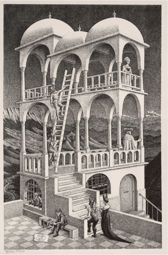 M. C. Escher, Belvedere. Private Collection, USA All M.C. Escher Works @ 2018 The M.C. Escher Company. All rights reserved www.mcescher.com.