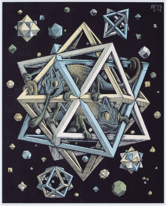 M. C. Escher, Stars Private Collection, USA. @ 2018 The M.C. Escher Company.