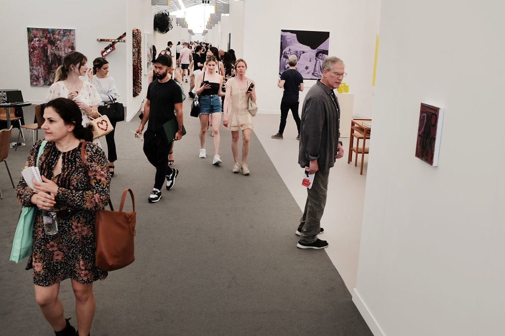 The action at the New York Frieze Art Fair on on May 3, 2018 in New York City. Photo by Spencer Platt/Getty Images.