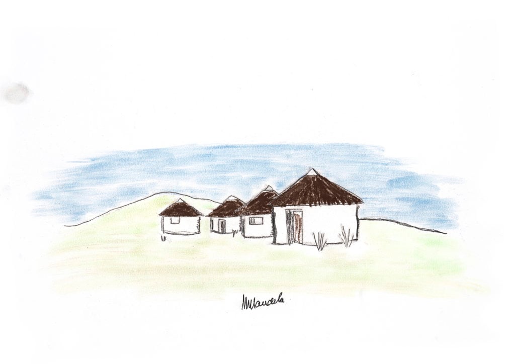 A drawing from Nelson Mandela's "Homeland" series. Courtesy of House of Mandela.