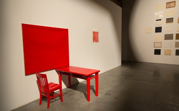 Dale Henry, "Interiors" series, <em>Pure Cadmium Red, Medium – Bath</em> (1978), collection of the Cleveland Museum of Art. Photo courtesy of Dale Henry.