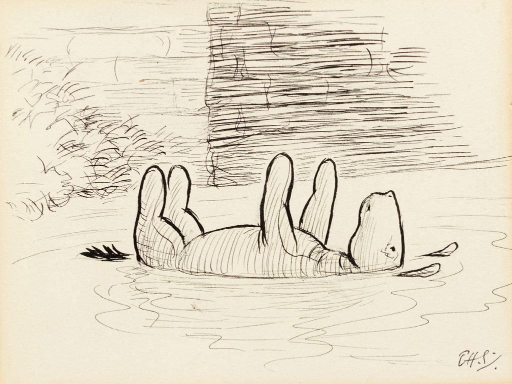 E.H. Shepard, drawing of Eeyore from House at Pooh Corner. Courtesy of Sotheby's London.