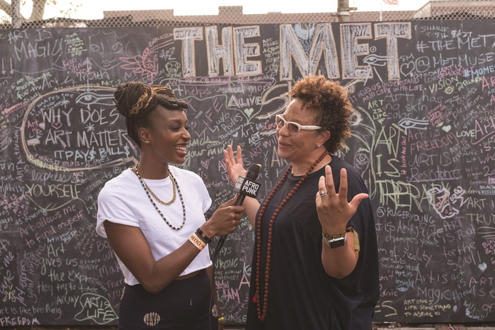 The Met's public mural prompt 'Why does art matter?' during AFROPUNK music festival in Brooklyn. Photo by Filip Wolak,