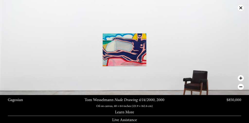 Screenshot of Gagosian's Art Basel 2018 Online Viewing Room. Courtesy of Gagosian.