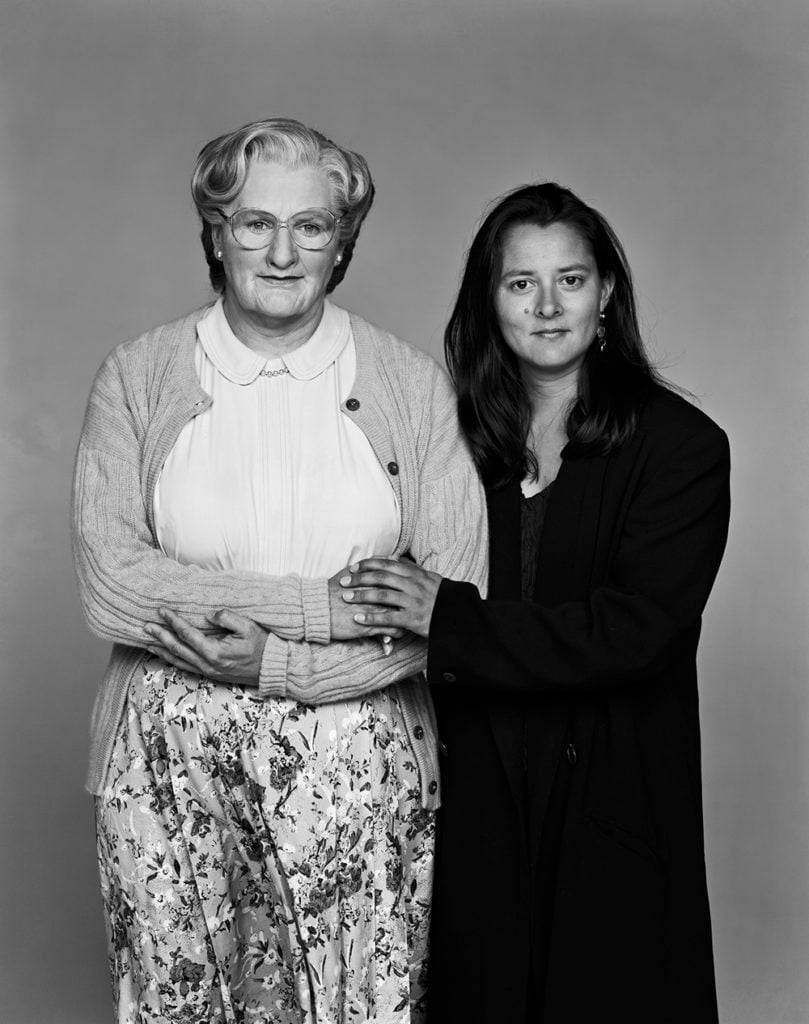 Robin William as Mrs. Doubtfire, with then wife Marsha Garces Williams. Image Courtesy Sotheby's.
