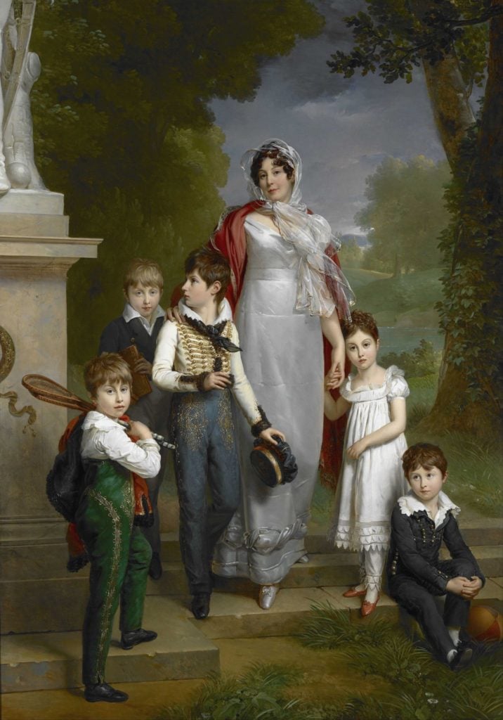 François Gérard, <em>Portrait of Louise-Antoinette-Scholastique Géhéneuc, Maréchale Lannes, duchesse de Montebello, with her children</em>. This is the artist's most expensive work sold at auction, fetching $2.25 million at Sotheby's New York in 2005.