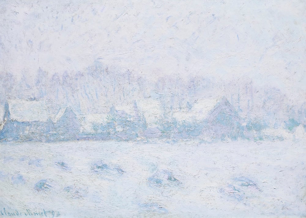 Claude Monet, <i>Effet de neige aÌ€ Giverny</i> (1893). Courtesy of Christie's Images Ltd. 