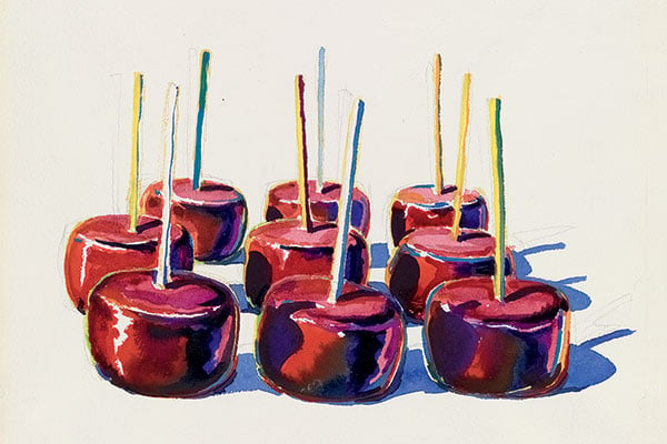 Wayne Thiebaud, Nine Jelly Apples (1964). Photo by Tony De Camillo, ©Wayne Thiebaud.