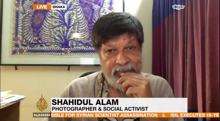 Screenshot of Shahdul Alam's interview with Al Jazeera.
