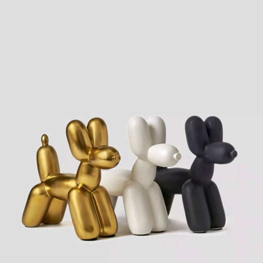 Promo image for Imm-Living’s “Big-Top Golden Balloon Dog Bookend.” Image courtesy Imm-Living.