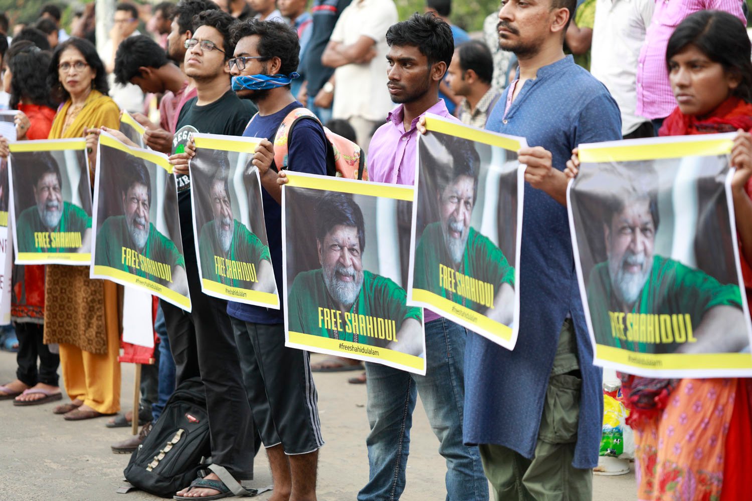 Rally demanding freedom of Shahidul Alam at National Museum, Dhaka. Image courtesy Drik.