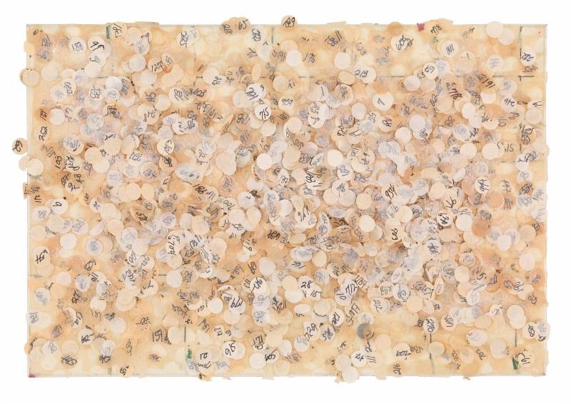 Howardena Pindell, <em>Untitled #58</em> (1974). Collection of James Keith Brown and Eric Diefenbach, New York. Photo courtesy of the artist and Garth Greenan Gallery, New York.