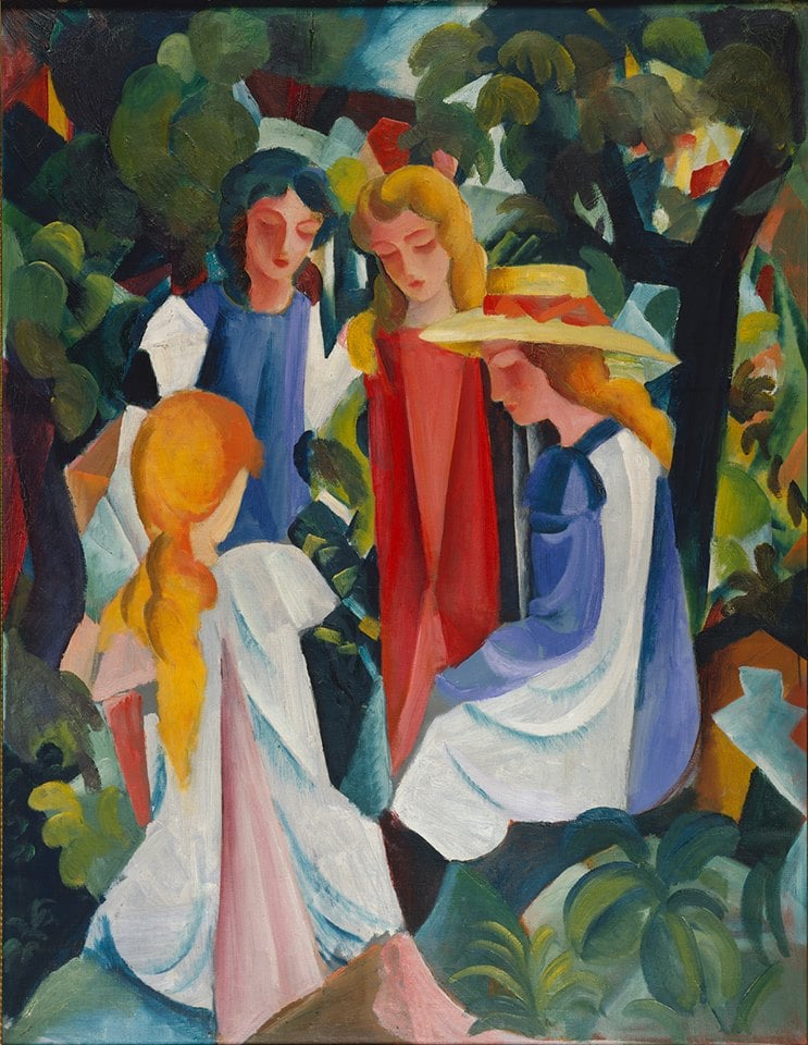 August Macke, <i>Four Girls</i> (1913). Photo courtesy of Museum Kunstpalast – Horst Kolberg.