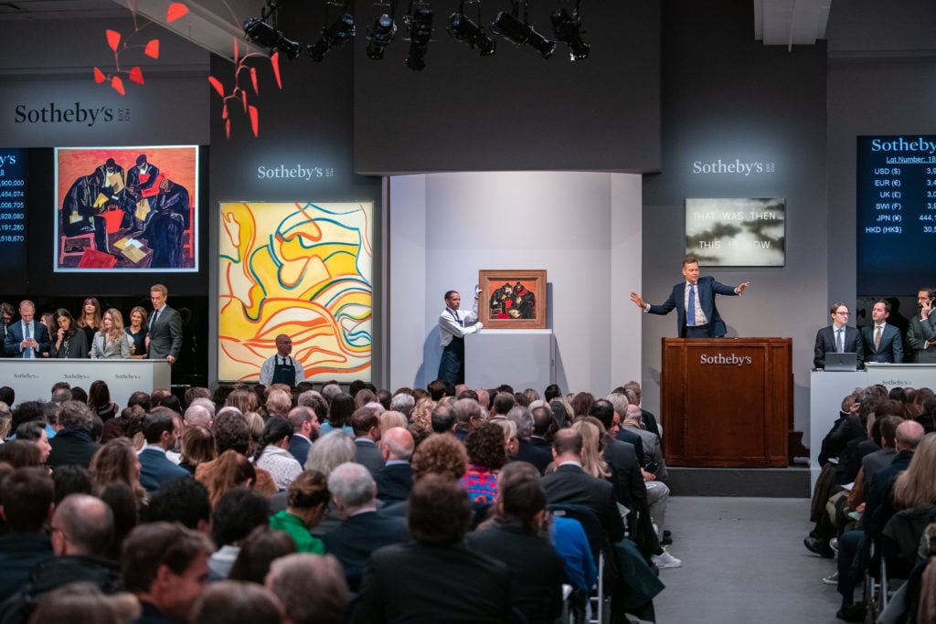 Sotheby's contemporary evening sale in New York, November 2018. Image courtesy of Sotheby's.