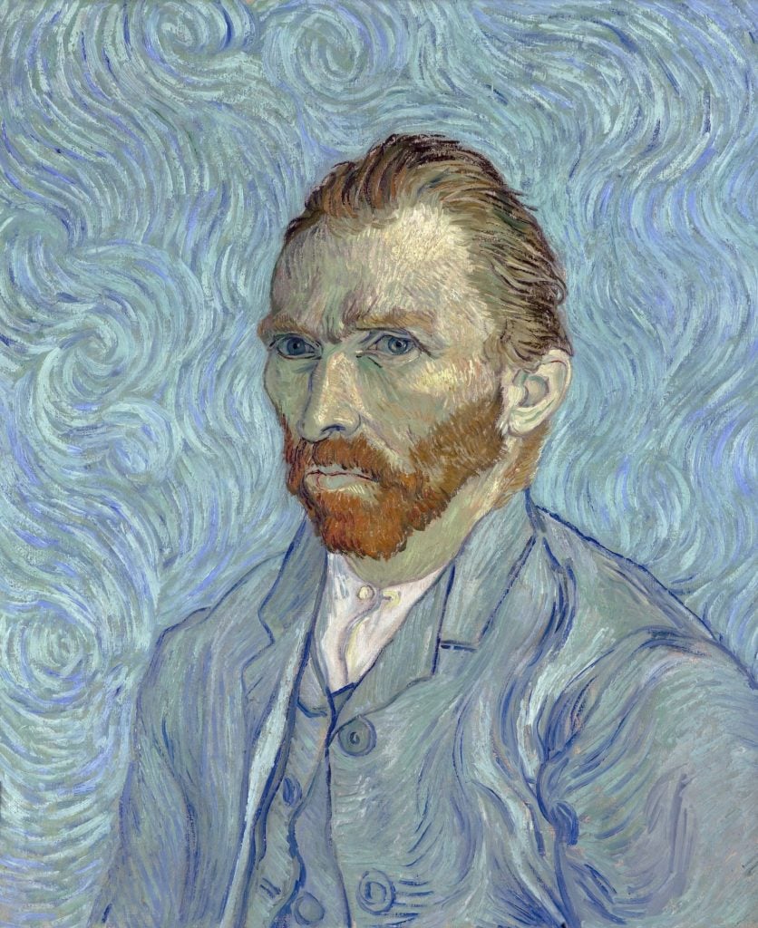Vincent van Gogh, Self-portrait With Swirling Background (1889). Courtesy of the Musée d’Orsay, Paris.