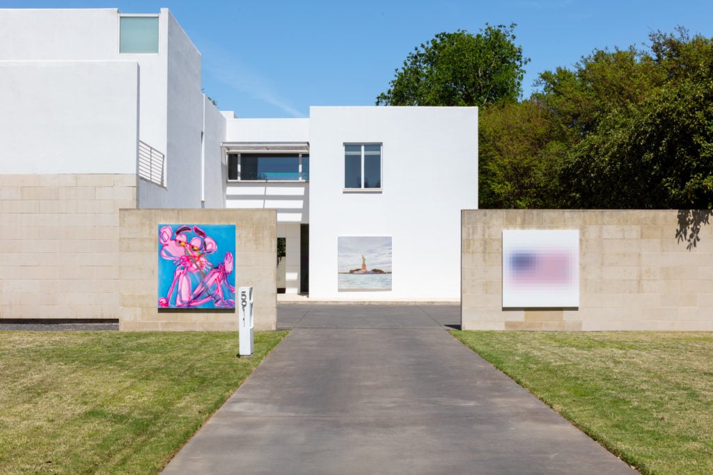 Installation view of "OUTDOOR PAINTING," presented by Marlborough and CANADA, at the home of collectors Joe and Kristen Cole. Photography by Todora Photography. Courtesy of the Dallas Art Fair.