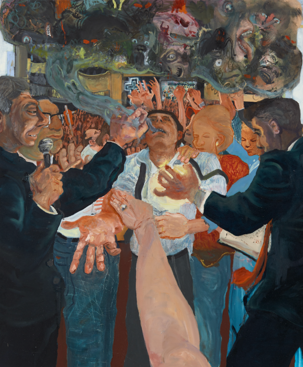 Celeste Dupuy Spencer, Through the Laying of the Hands (Positively Demonic Dynamism) (2018). Courtesy the artist and Nino Mier Gallery.