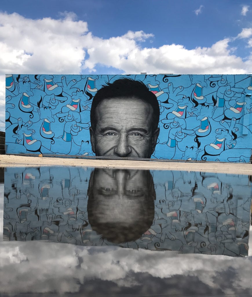 A Robin Williams mural by Jerkface. Photo courtesy of Taglialatella Galleries.