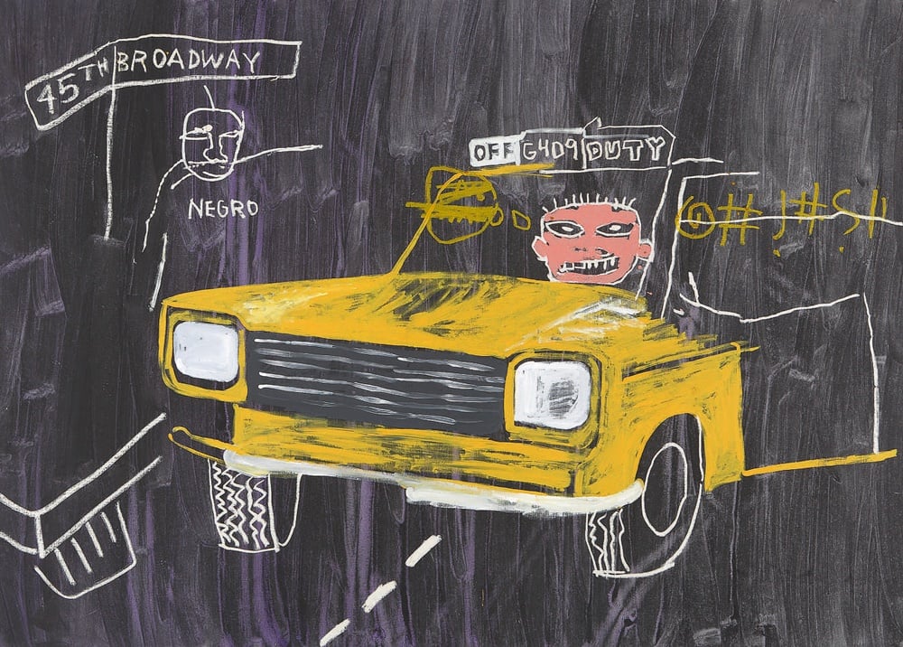 Jean-Michel Basquiat and Andy Warhol, Taxi, 45th/Broadway (Circa 1984-85). Courtesy Sotheby's.