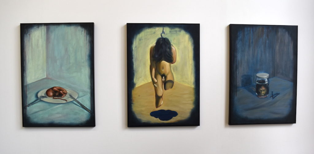 Installation view of paintings by Aníbal López (A-1 53167). Image courtesy Ben Davis. 