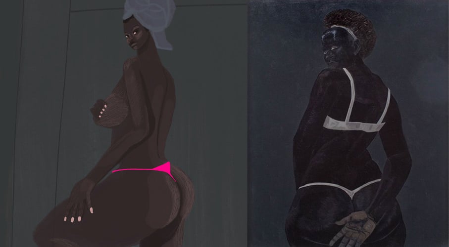 Kanye West claims that the Shadi Al-Atallah-designed cover for his single "I Love It" with Lil Pump was a reference to this painting by Kerry James Marshall. 