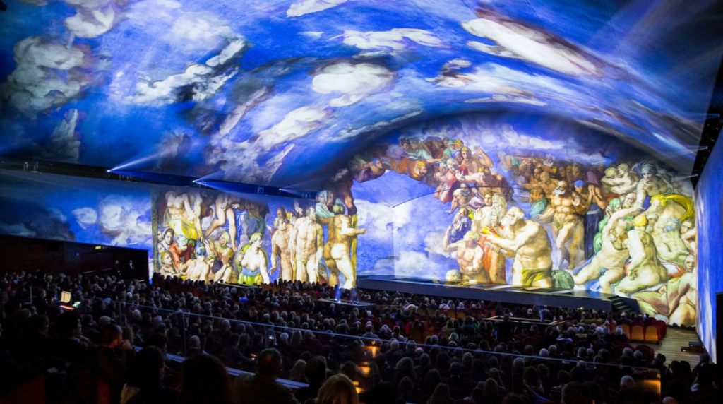 A scene from <em>Giudizio Universale: Michelangelo and the Secrets of the Sistine Chapel</em>. Photo courtesy of Artainment Worldwide Shows.