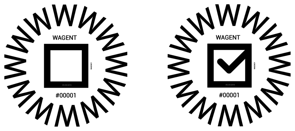 The logos for an active WAGENT (left) versus a certified WAGENT (right).