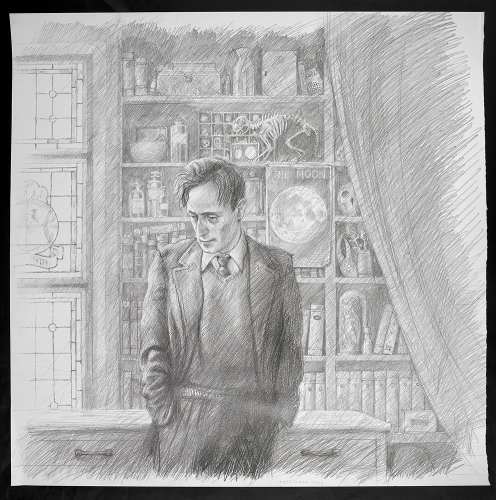 Jim Kay, Portrait of Professor Remus Lupin. Courtesy of Bloomsbury Publishing Plc.