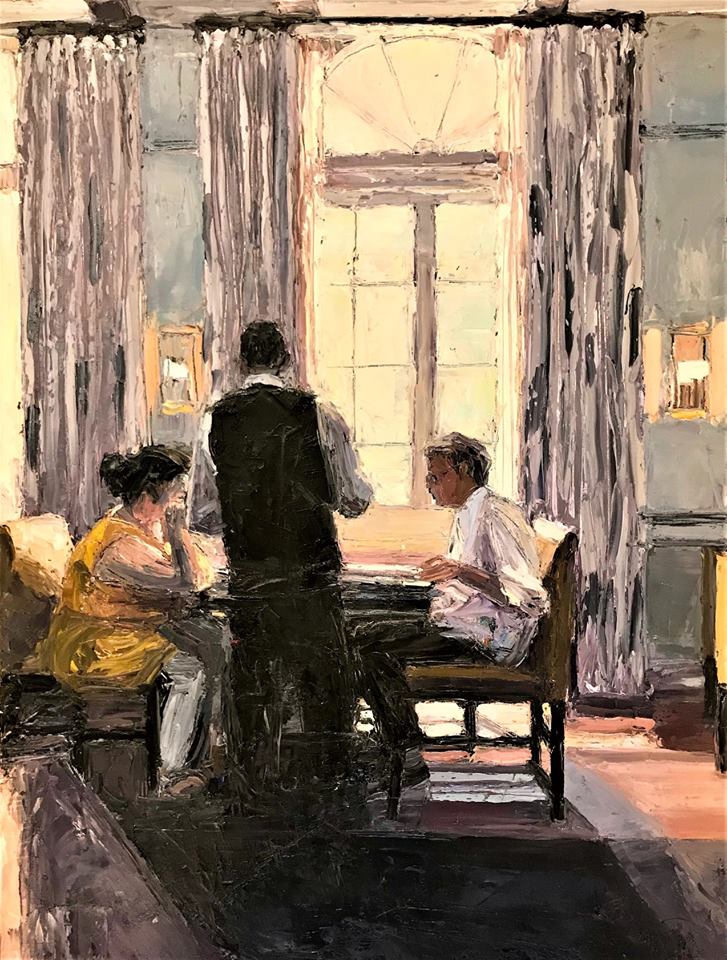 Joyce Werwie Perry, <em>Lunch in New Orleans</em>. Courtesy of the National Association of Women Artists. 