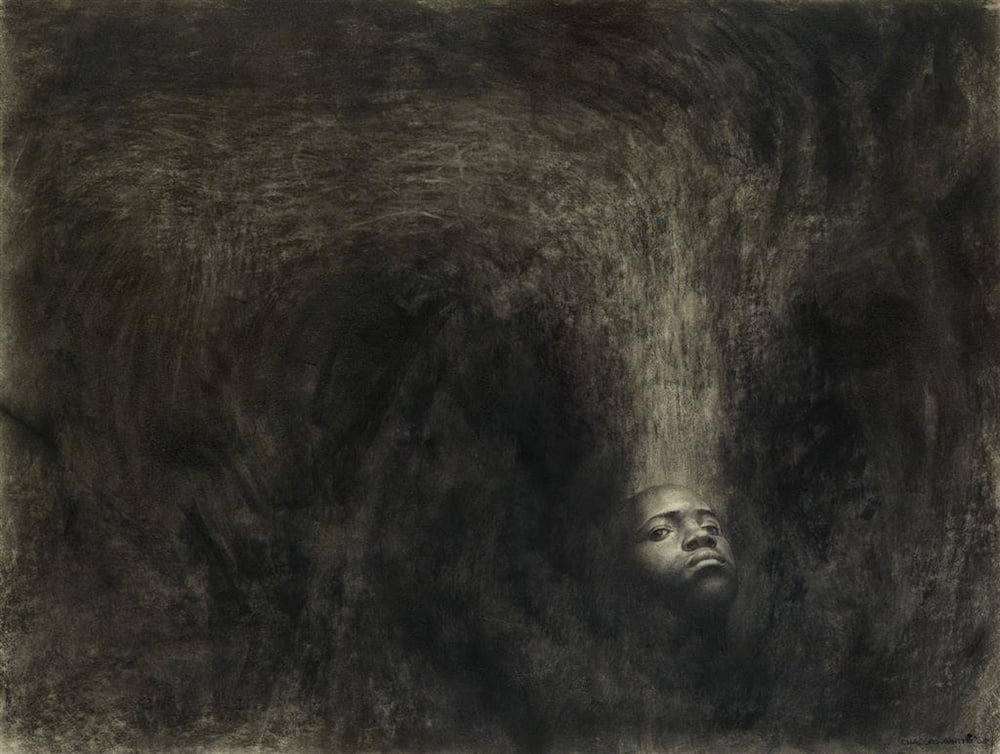 Charles White, <i>Nobody Knows My Name #1</i> (1965). Courtesy Swann Auction Galleries.