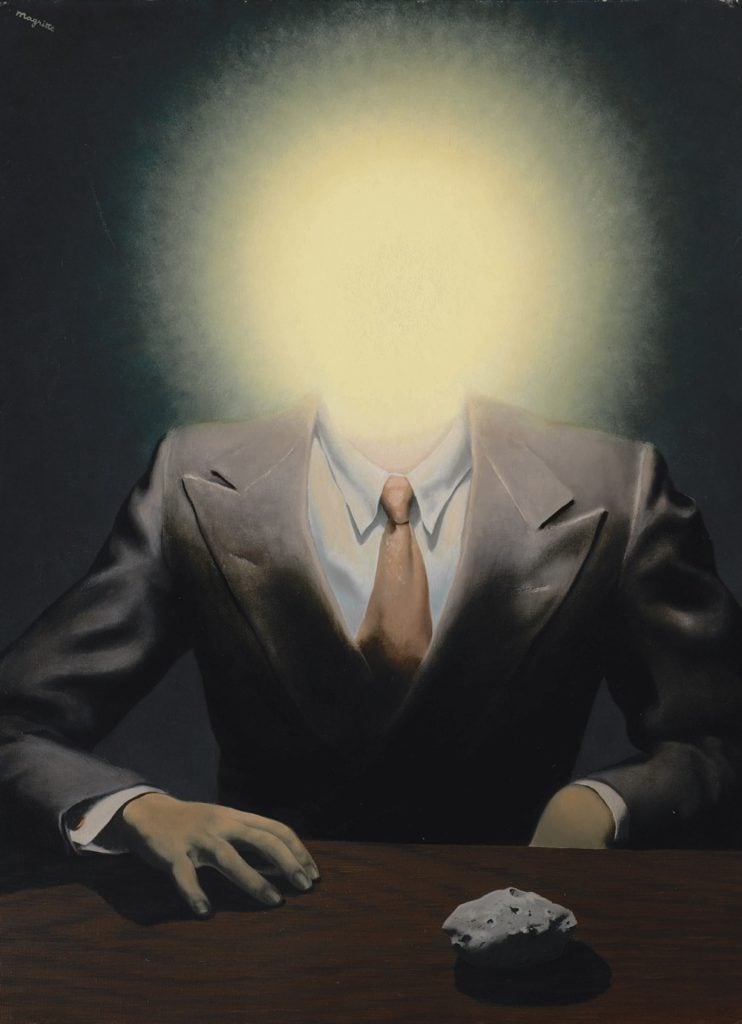 Rene Magritte, Le Principe du Plaisir (1937). Image courtesy Sotheby's.