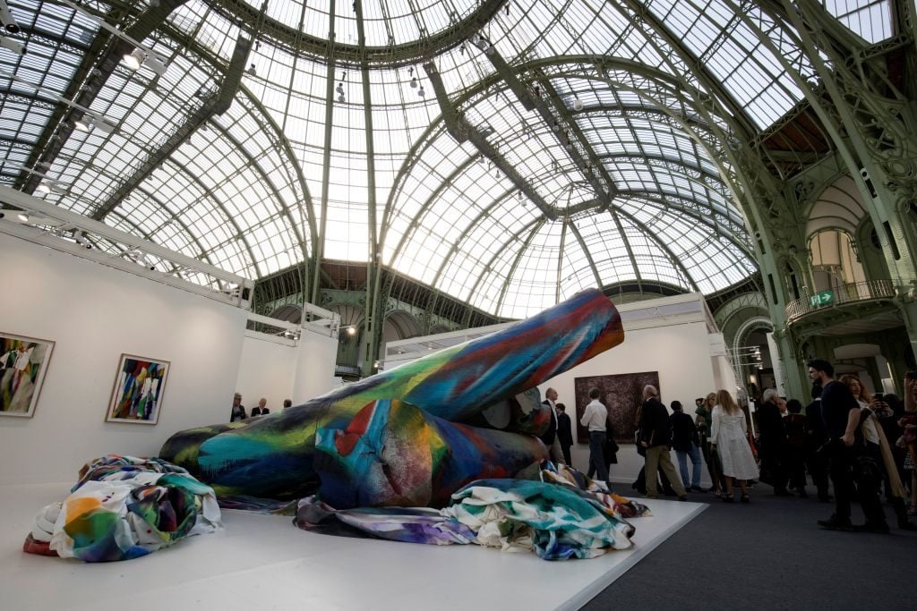 The Paris International Contemporary Art Fair (Foire Internationale d'Art Contemporain - FIAC) at the Grand Palais, in Paris. Photo by Thomas Samson/AFP/Getty Images.