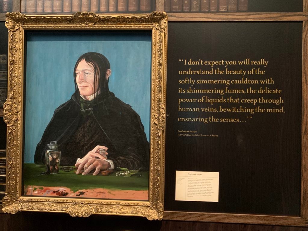 Jim Kay's portrait of Professor Severus Snape in "Harry Potter a history of Magic." Photo by Sarah Cascone. 