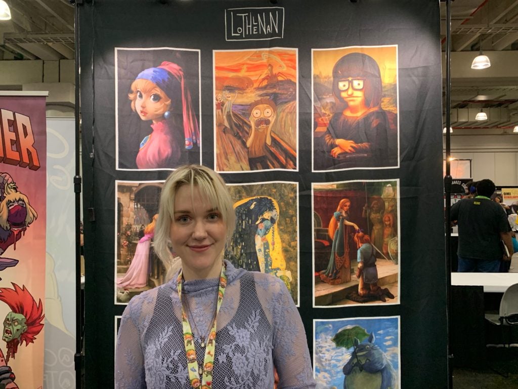 Andrea Tamme, who goes by Lothlenan, at Artists Alley at New York Comic Con. Photo by Sarah Cascone.