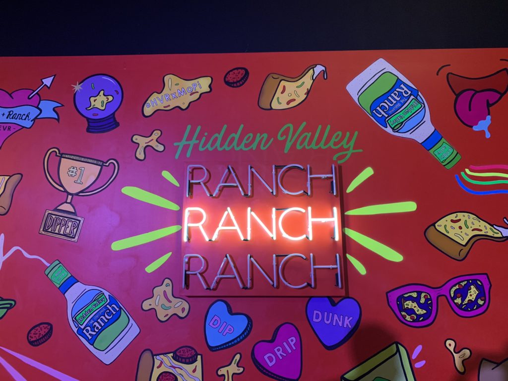 An ode to Hidden Valley Ranch at the Museum of Pizza. Photo by Sarah Cascone. 