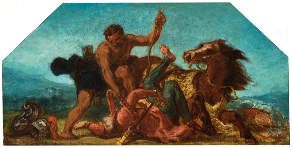 Eugène Delacroix, <em>Hercules and Hippolyte</em>. Courtesy of Jill Newhouse Gallery