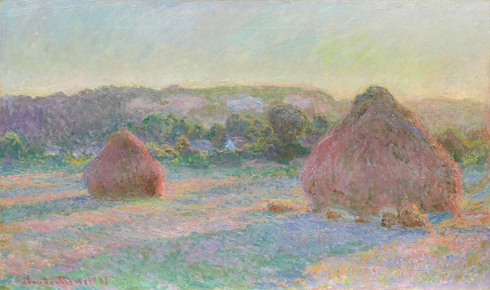 Claude Monet, <i>Stacks of Wheat (End of Summer)</i> (1890-91). Gift of Arthur M. Wood, Sr. in memory of Pauline Palmer Wood. Courtesy the Art Institute of Chicago.