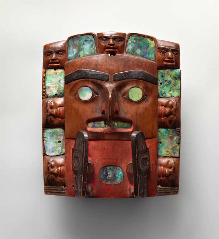 Tsimshian artist, Headdress frontlet (c. 1820–40). Photo courtesy of the Metropolitan Museum of Art, the Charles and Valerie Diker Collection of Native American Art, promised gift of Charles and Valerie Diker.