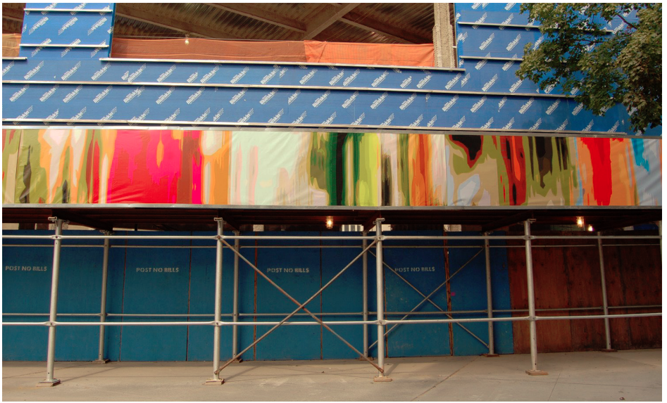 Monika Bravo, Breathing Wall on a New York City construction site. Photo courtesy of the artist via NYC Department of Cultural Affairs.