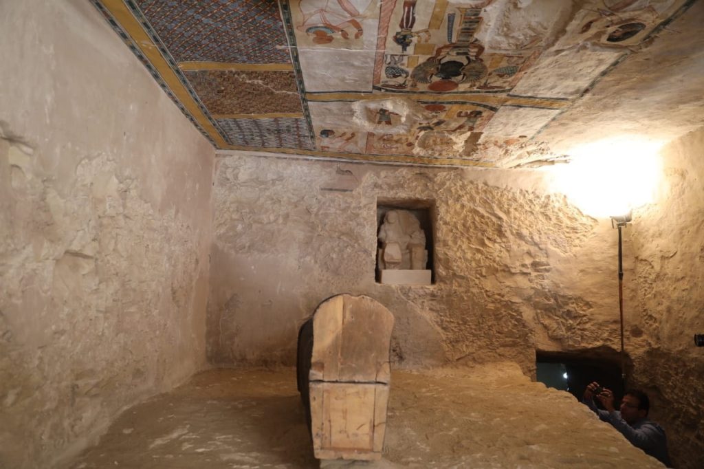 Egyptian officials have revealed the newly discovered Thaw-Irkhet-If tomb near Luxor. Photo courtesy of the Egyptian Antiquities Ministry.