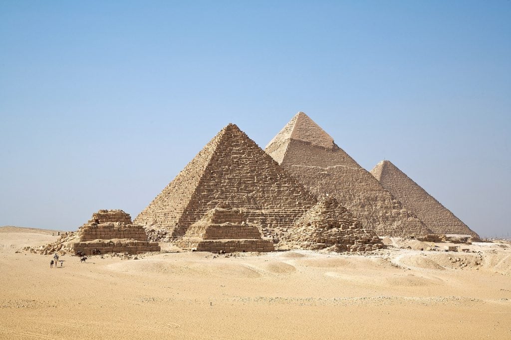 The Pyramids of Giza. Photo by Ricardo Liberato, Creative Commons Attribution-Share Alike 2.0 Generic license.