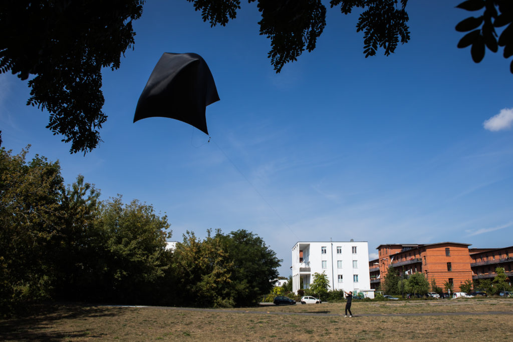 A view of the Aerocene Explorer sculpture from below. Courtesy of the artist, the Aerocene Foundation, and Audemars Piguet.
