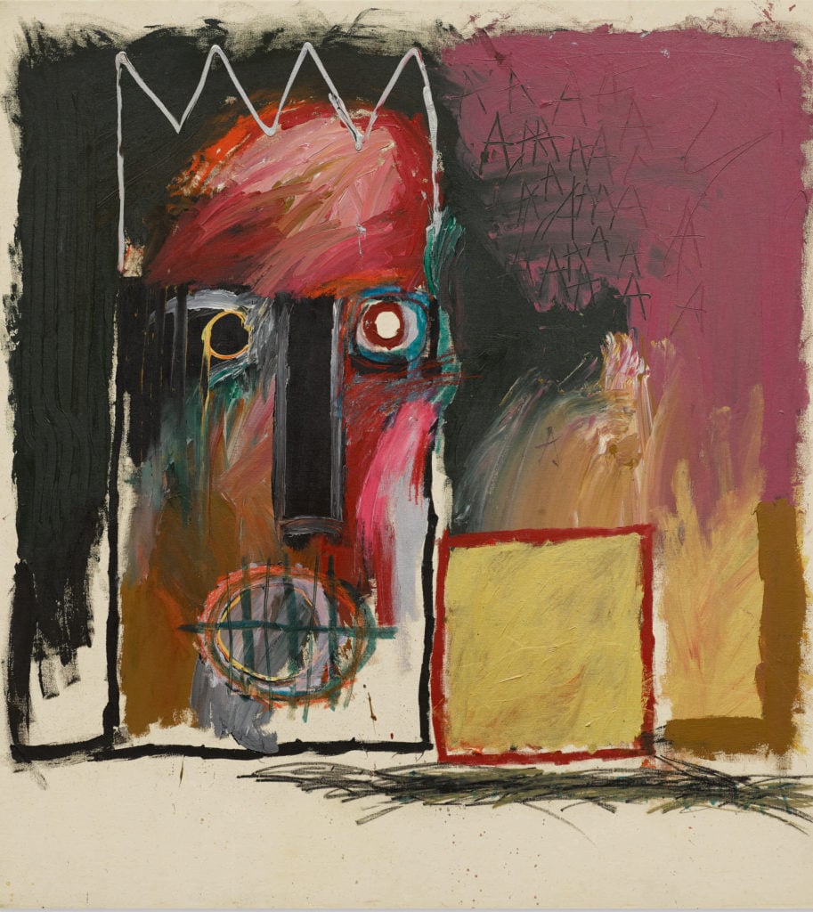 Jean-Michel Basquiat, <i>Masque</i>, 1981. Image courtesy of Sotheby's.