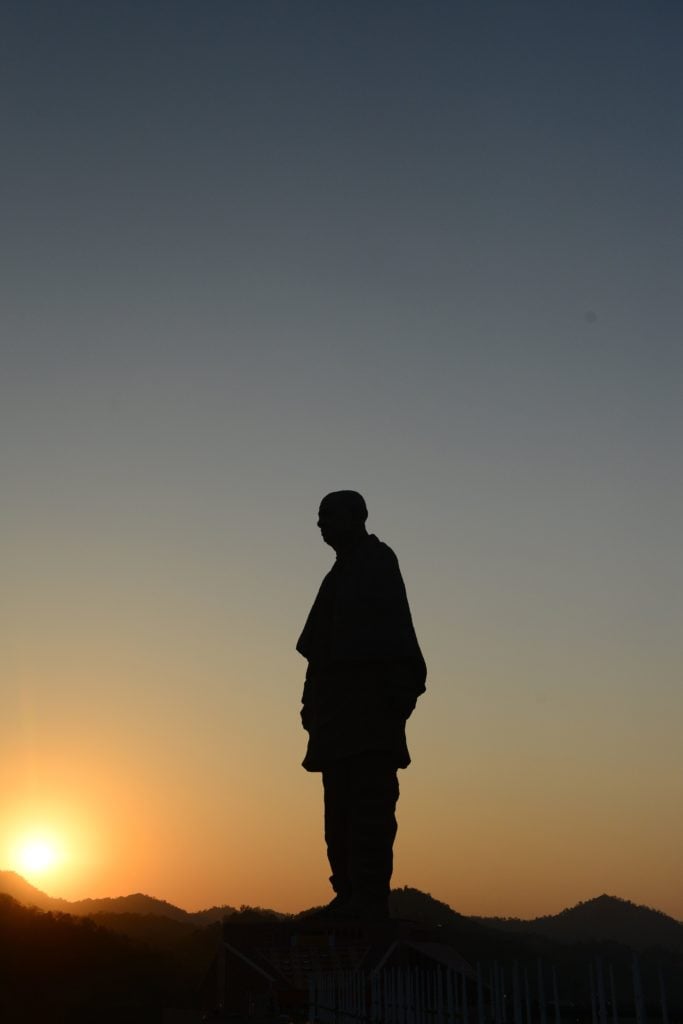 The Statue Of Unity, the world's tallest statue, dedicated to Indian independence leader Sardar Vallabhbhai Patel. Photo by Sam Panthaky/AFP/Getty Images.