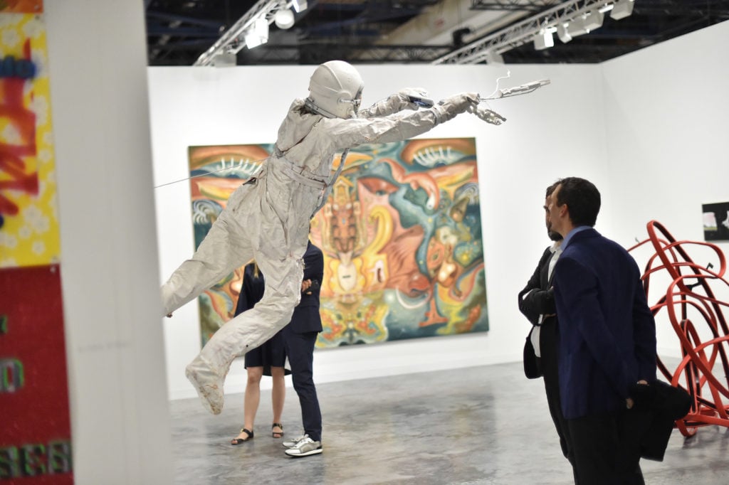 The atmosphere at Art Basel Miami Beach 2019. (Photo by Mike Coppola/Getty Images)