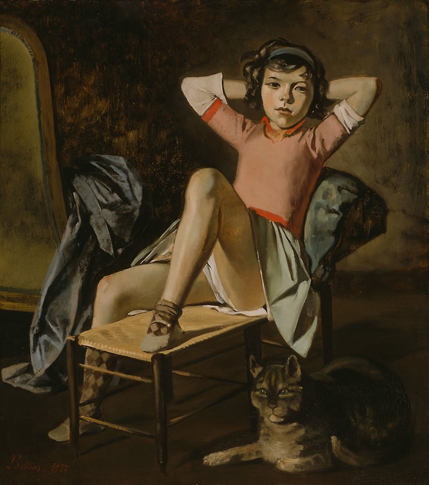 Balthus, <em>Girl With Cat</em> (1937). Courtesy of the Art Institute of Chicago, ©Balthus.