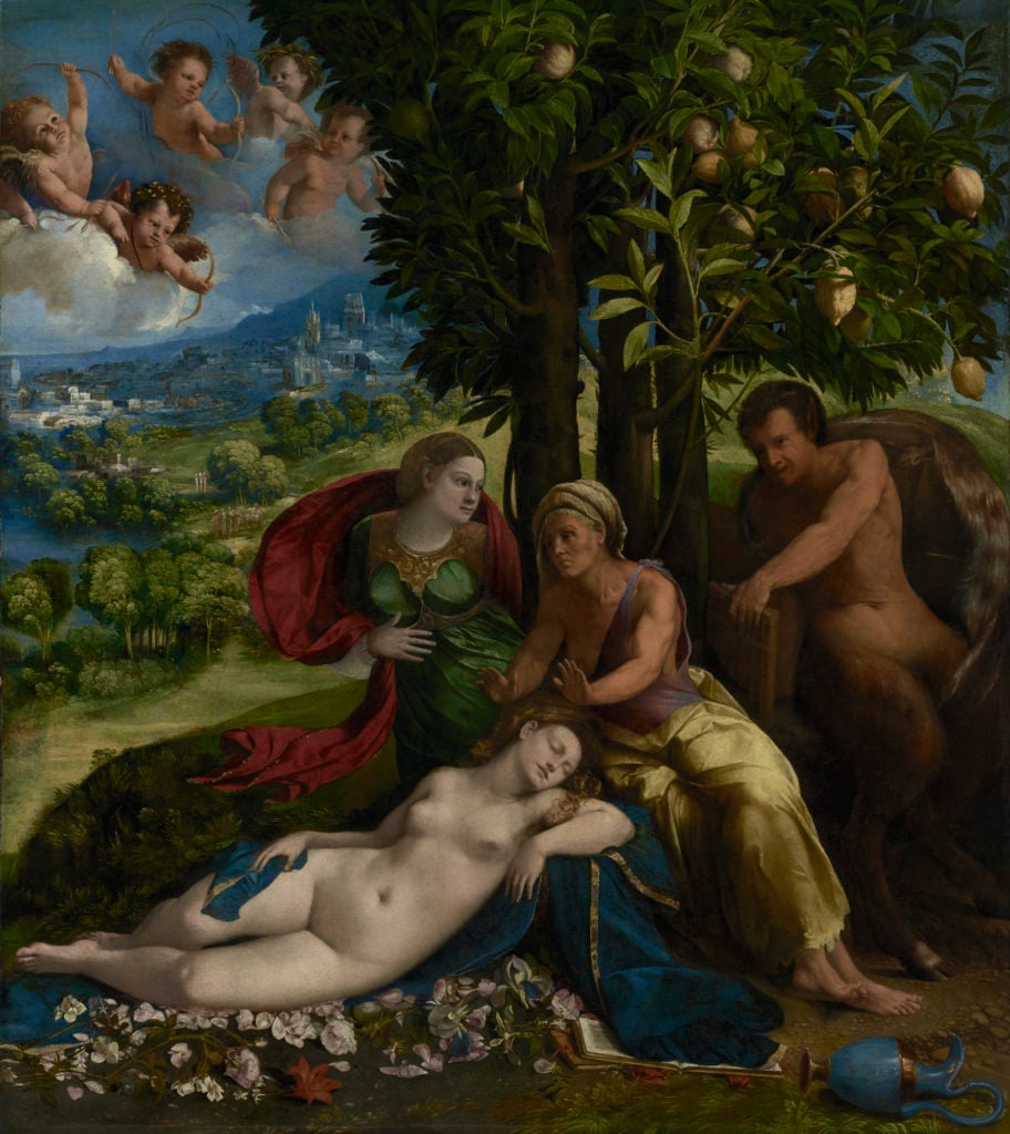 Dosso Dossi, <I>A Myth of Pan</i> (1524). The J. Paul Getty Museum, Los Angeles. 