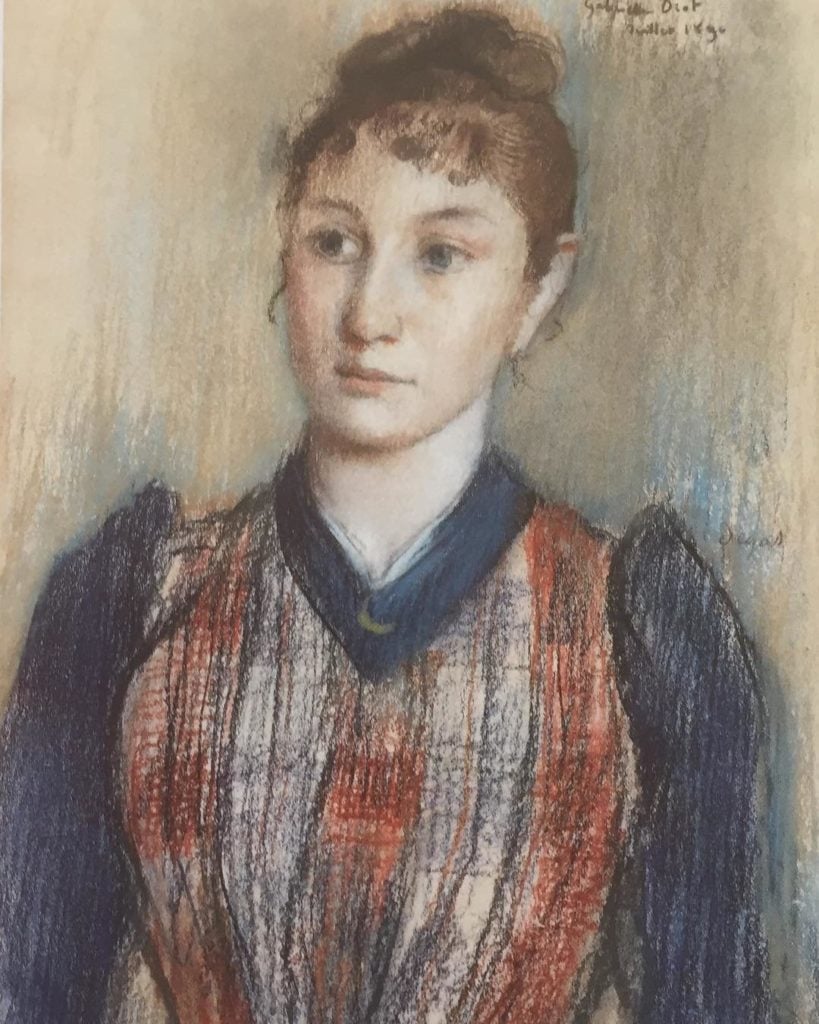 Edgar Degas, Portrait of Mlle. Gabrielle Diot (1890). The heirs of Parisian art dealer Paul Rosenberg are seeking the work's returns, decades after it was stolen by the Nazis. Courtesy of Art Recovery International.